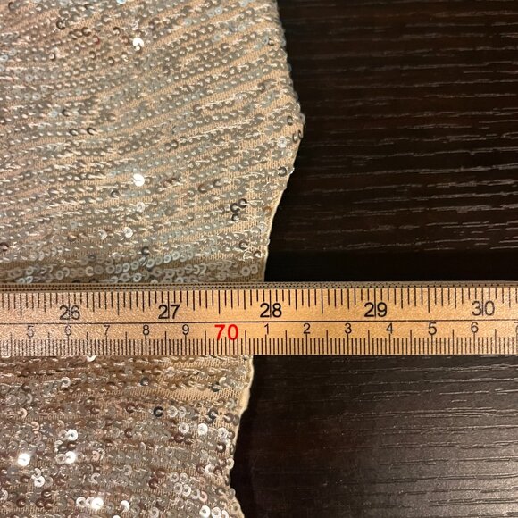 H&M Sequined Silver Metallic Long Sleeve Bodysuit Size Medium - Picture 4 of 5